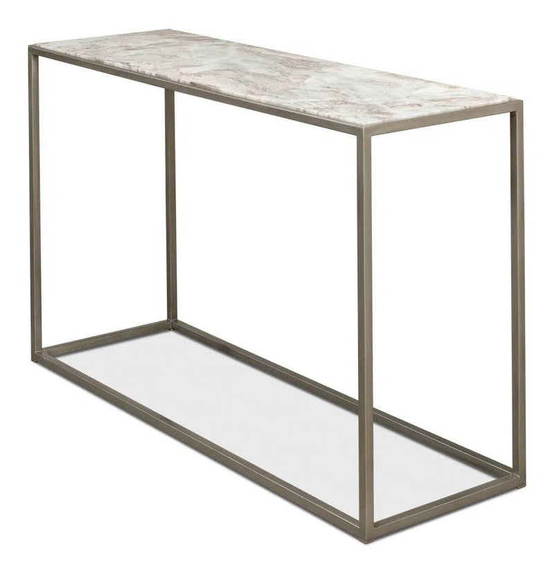 Minimal Console Table Marble Top Iron Frame Console Tables LOOMLAN By Sarreid