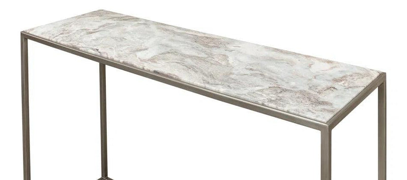 Minimal Console Table Marble Top Iron Frame Console Tables LOOMLAN By Sarreid