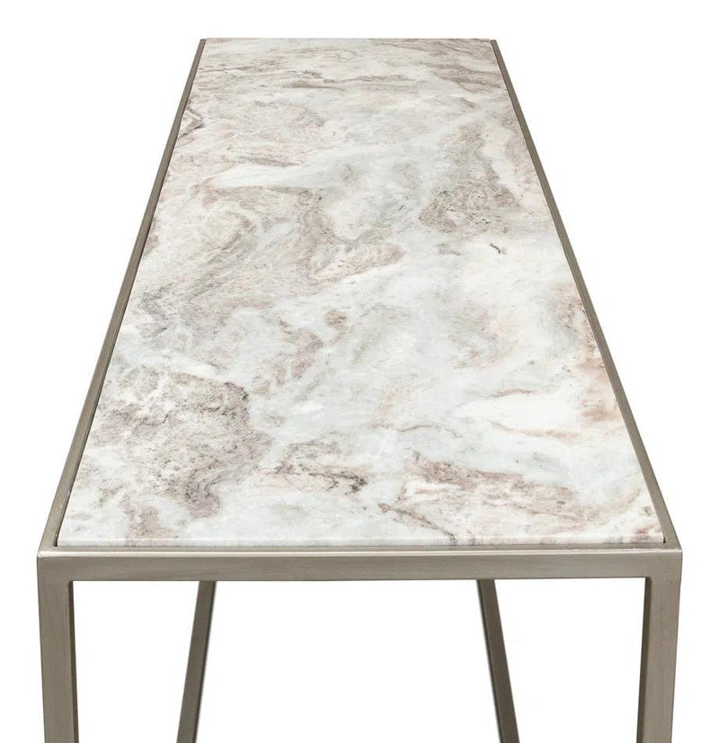 Minimal Console Table Marble Top Iron Frame Console Tables LOOMLAN By Sarreid