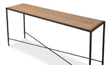 Minimalistic Castle Gate Console Table With Parquet Top Console Tables LOOMLAN By Sarreid