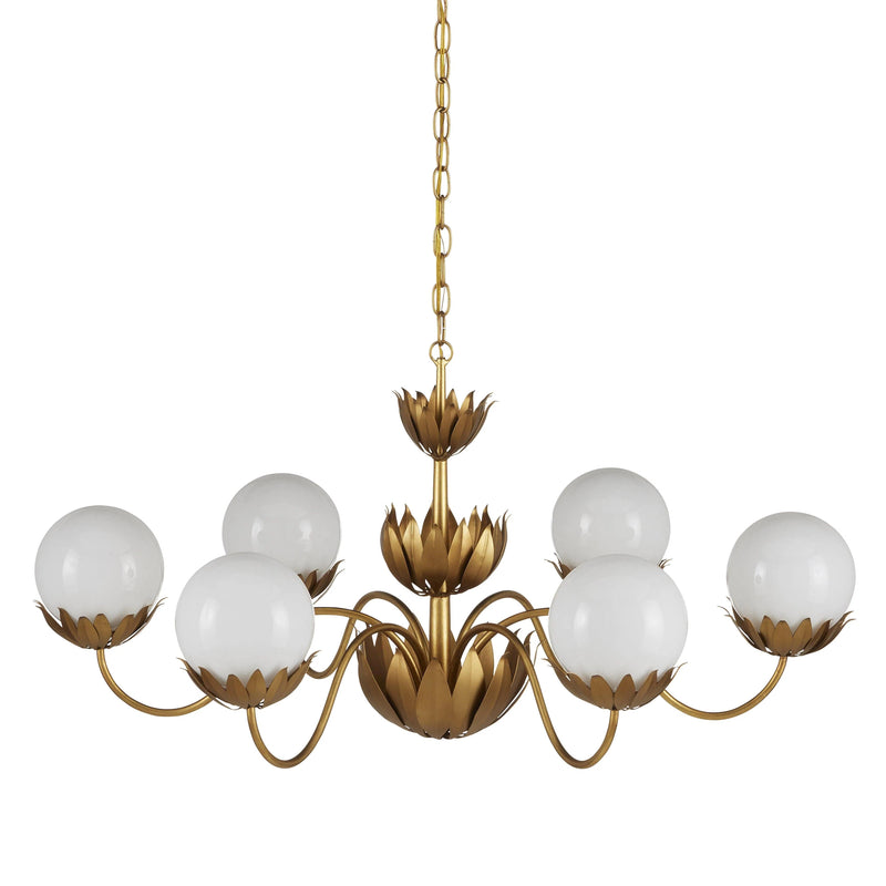 Mirasole Gold Chandelier Chandeliers LOOMLAN By Currey & Co