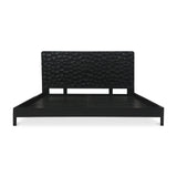 Misaki Black Wooden Bed Frame Beds LOOMLAN By Moe's Home