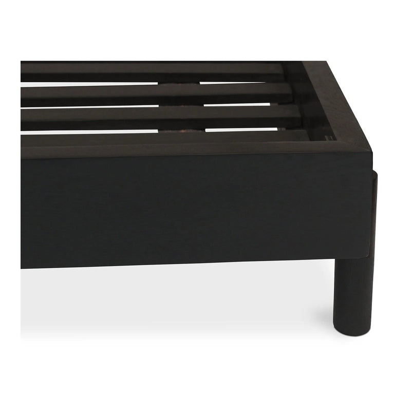 Misaki Black Wooden Bed Frame Beds LOOMLAN By Moe's Home