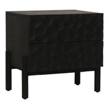 Misaki Solid Oak Black Nightstand Nightstands LOOMLAN By Moe's Home