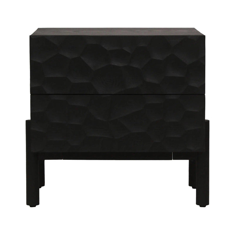 Misaki Solid Oak Black Nightstand Nightstands LOOMLAN By Moe's Home