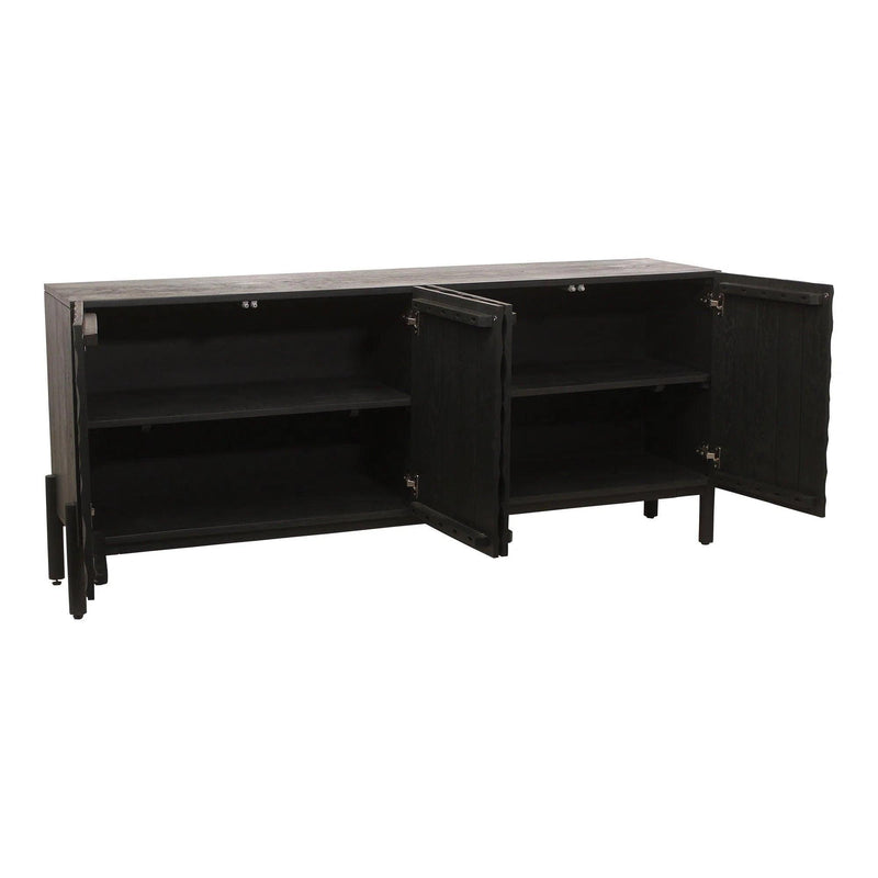 Misaki Solid Oak Black Sideboard Sideboards LOOMLAN By Moe's Home