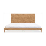 Misaki Solid Oak Brown Wooden Bed Frame Beds LOOMLAN By Moe's Home