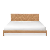 Misaki Solid Oak Brown Wooden Bed Frame Beds LOOMLAN By Moe's Home