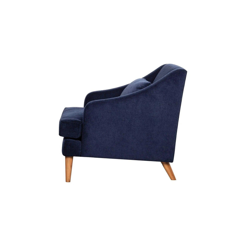 Missy Club Chair - Navy Chenille Club Chairs LOOMLAN By LH Imports