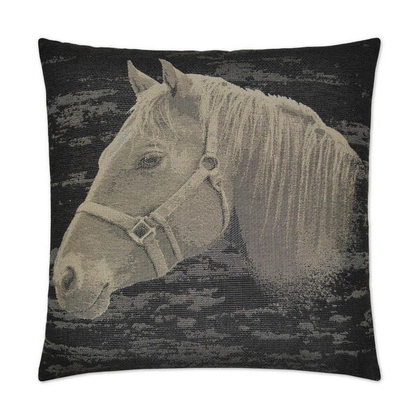 Mister Ed Black Throw Pillow With Insert Throw Pillows LOOMLAN By D.V. Kap