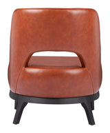 Mistley Steel and Wood Brown Armless Accent Chair Club Chairs LOOMLAN By Zuo Modern