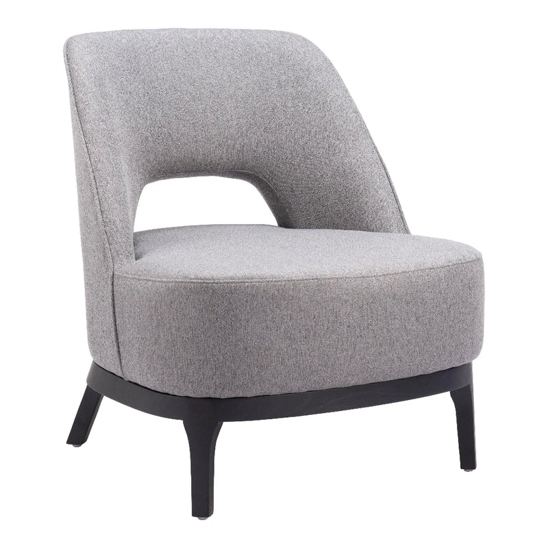 Mistley Wood Gray Armless Accent Chair Club Chairs LOOMLAN By Zuo Modern