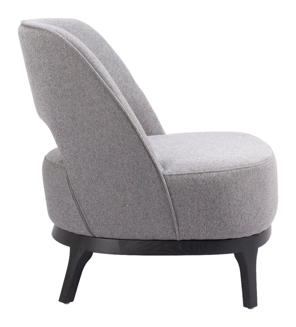 Mistley Wood Gray Armless Accent Chair Club Chairs LOOMLAN By Zuo Modern