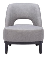 Mistley Wood Gray Armless Accent Chair Club Chairs LOOMLAN By Zuo Modern