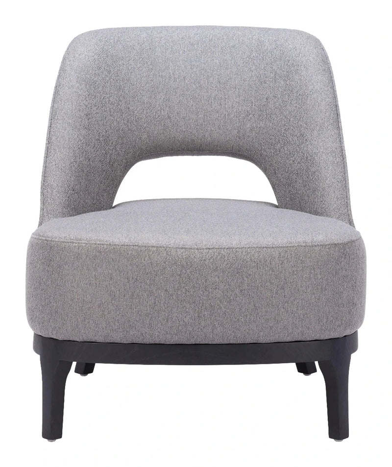 Mistley Wood Gray Armless Accent Chair Club Chairs LOOMLAN By Zuo Modern