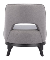 Mistley Wood Gray Armless Accent Chair Club Chairs LOOMLAN By Zuo Modern