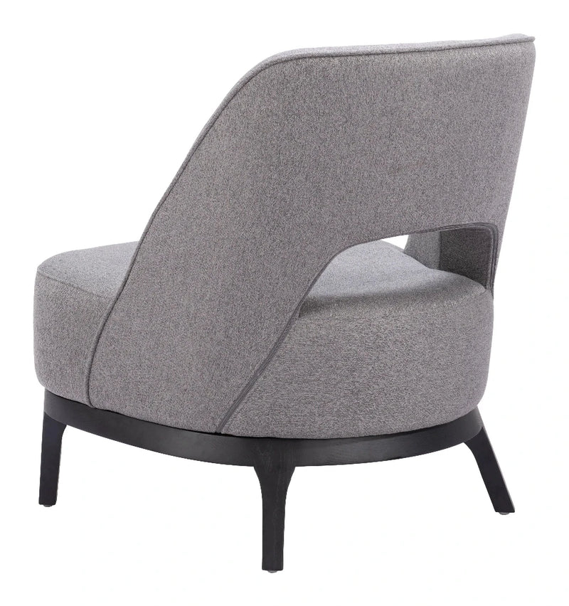 Mistley Wood Gray Armless Accent Chair Club Chairs LOOMLAN By Zuo Modern