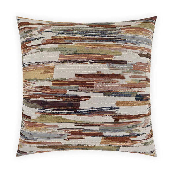 Mixed Media Harvest Brown Throw Pillow With Insert Throw Pillows LOOMLAN By D.V. Kap