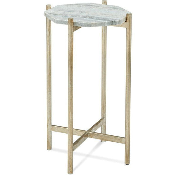 Mixson Metal and Marble Grey Round Scatter Table Side Tables LOOMLAN By Bassett Mirror
