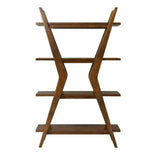 Modern 66" X Shaped Wood Etagere with 4 Shelves Etageres LOOMLAN By Bassett Mirror