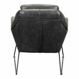 Modern Accent Chair Black Leather Armchair for Living Room Accent Chairs LOOMLAN By Moe's Home