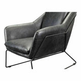 Modern Accent Chair Black Leather Armchair for Living Room Accent Chairs LOOMLAN By Moe's Home