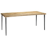 Modern Farmhouse Dining Table 72" Mango Wood Top & Iron Base Dining Tables LOOMLAN By Jamie Young