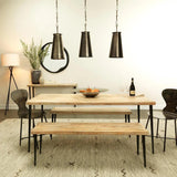 Modern Farmhouse Dining Table 72" Mango Wood Top & Iron Base Dining Tables LOOMLAN By Jamie Young