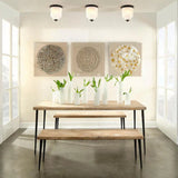 Modern Farmhouse Dining Table 72" Mango Wood Top & Iron Base Dining Tables LOOMLAN By Jamie Young