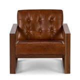 Modern Full Aniline Leather Accent Chair Accent Chairs LOOMLAN By One For Victory