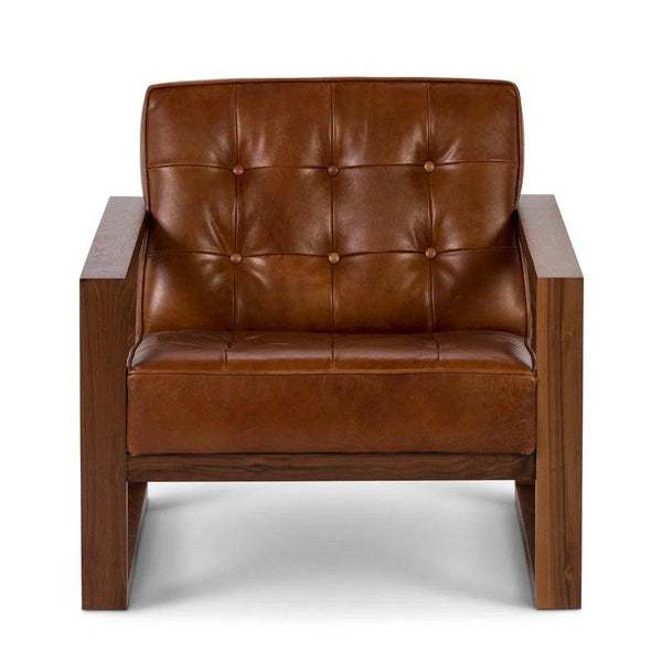 Modern Full Aniline Leather Accent Chair Accent Chairs LOOMLAN By One For Victory