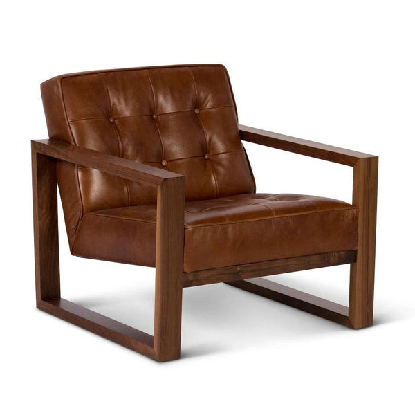 Modern Full Aniline Leather Accent Chair Accent Chairs LOOMLAN By One For Victory