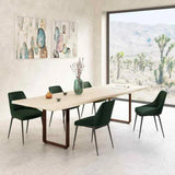 Modern Green Velvet Dining Chair Set Of 2 Dining Chairs LOOMLAN By Moe's Home