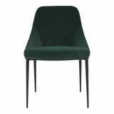 Modern Green Velvet Dining Chair Set Of 2 Dining Chairs LOOMLAN By Moe's Home