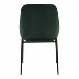 Modern Green Velvet Dining Chair Set Of 2 Dining Chairs LOOMLAN By Moe's Home