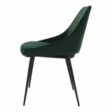 Modern Green Velvet Dining Chair Set Of 2 Dining Chairs LOOMLAN By Moe's Home