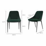 Modern Green Velvet Dining Chair Set Of 2 Dining Chairs LOOMLAN By Moe's Home