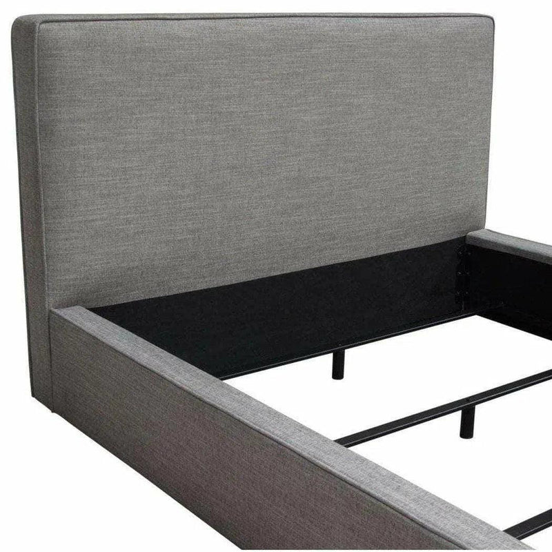 Modern Grey Low Profile Bed Frame Beds LOOMLAN By Diamond Sofa