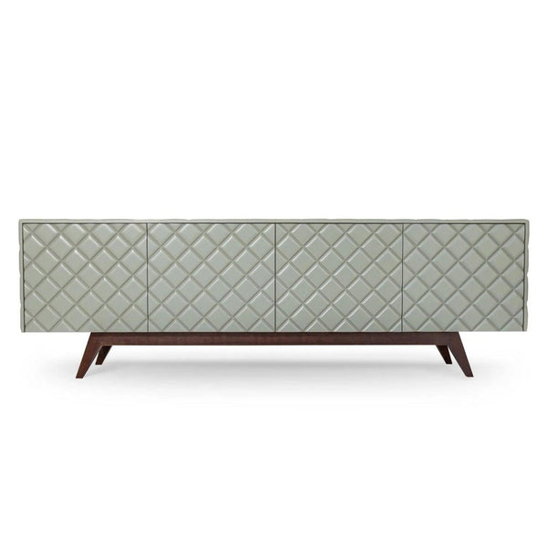 Modern Grey Sideboard TV Stand Diamond Carved Wood Cabinet Sideboards LOOMLAN By Victor Betancourt