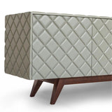 Modern Grey Sideboard TV Stand Diamond Carved Wood Cabinet Sideboards LOOMLAN By Victor Betancourt