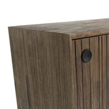 Modern Natural Brown Acacia Wood Sideboard Sliding Doors Sideboards LOOMLAN By LH Imports