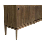 Modern Natural Brown Acacia Wood Sideboard Sliding Doors Sideboards LOOMLAN By LH Imports