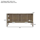 Modern Natural Brown Acacia Wood Sideboard Sliding Doors Sideboards LOOMLAN By LH Imports