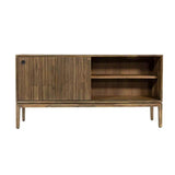 Modern Natural Brown Acacia Wood Sideboard Sliding Doors Sideboards LOOMLAN By LH Imports