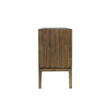 Modern Natural Brown Acacia Wood Sideboard Sliding Doors Sideboards LOOMLAN By LH Imports