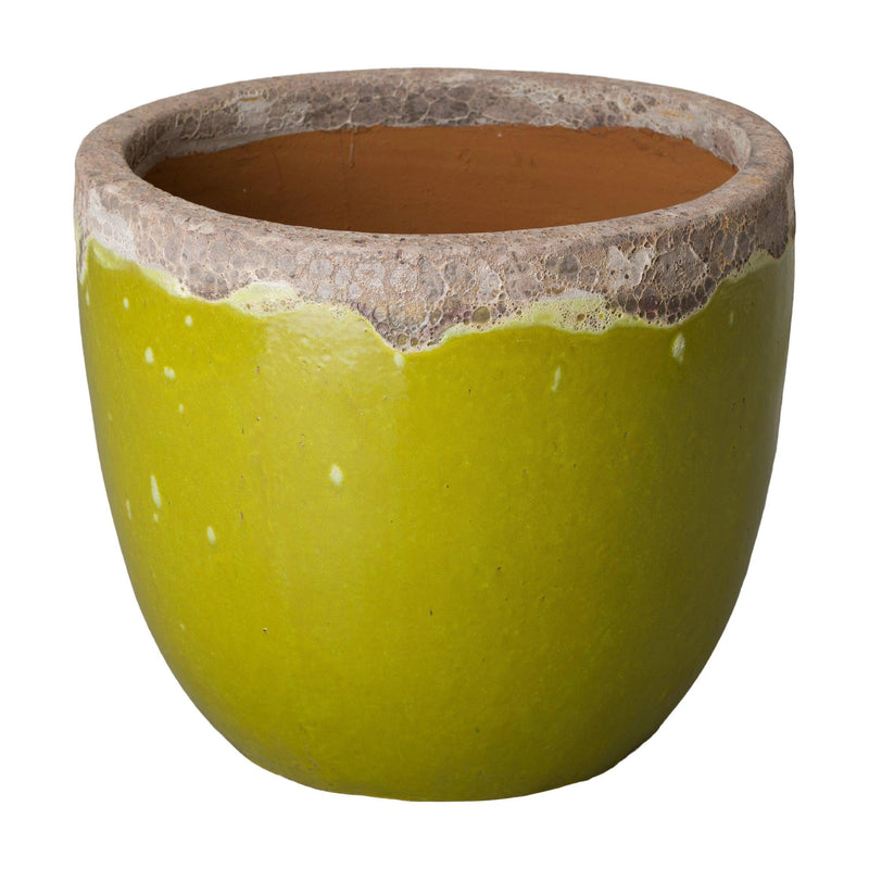 Modern Round Ceramic Planter Outdoor Planters LOOMLAN By Emissary