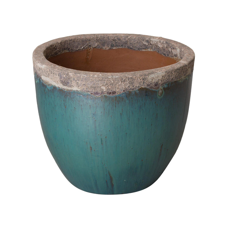 Modern Round Ceramic Planter Outdoor Planters LOOMLAN By Emissary