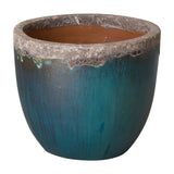 Modern Round Ceramic Planter Outdoor Planters LOOMLAN By Emissary