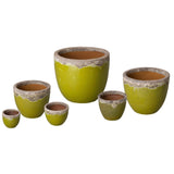 Modern Round Ceramic Planter Outdoor Planters LOOMLAN By Emissary