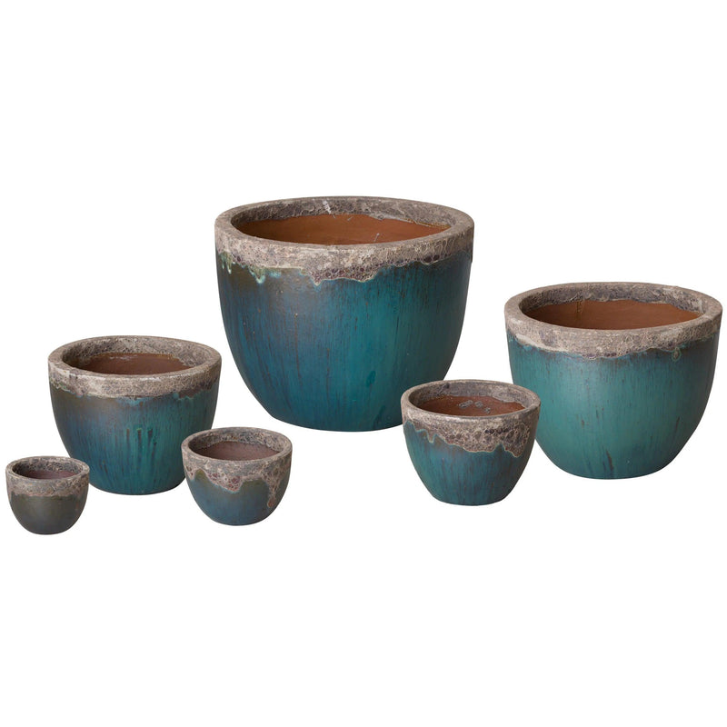 Modern Round Ceramic Planter Outdoor Planters LOOMLAN By Emissary